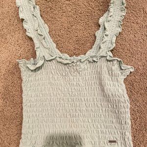 XS Hollister Green Ruffle Crop Top